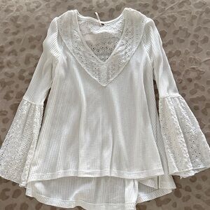 FP Movement by Free People White Eyelet long sleeve top